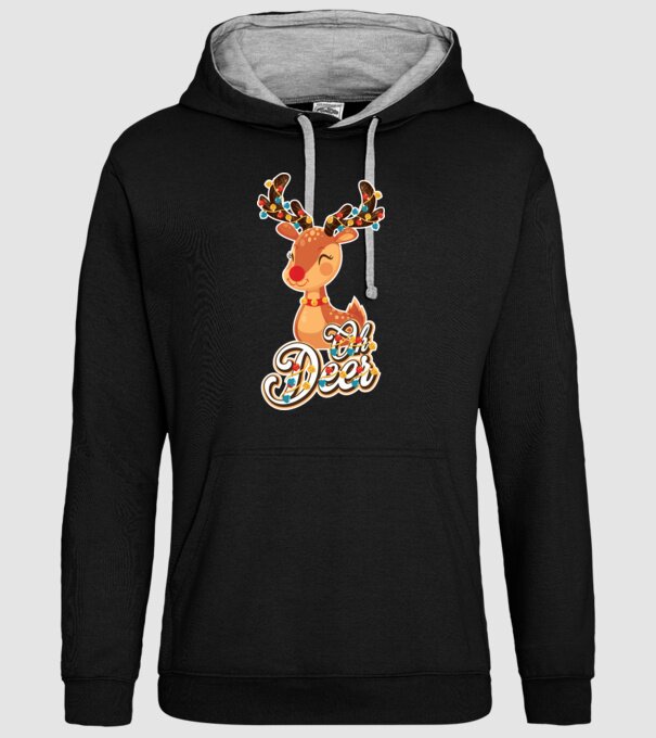 Oh deer model negru pe tricou