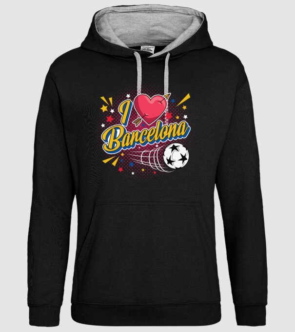 Popart Barcelona model negru pe tricou