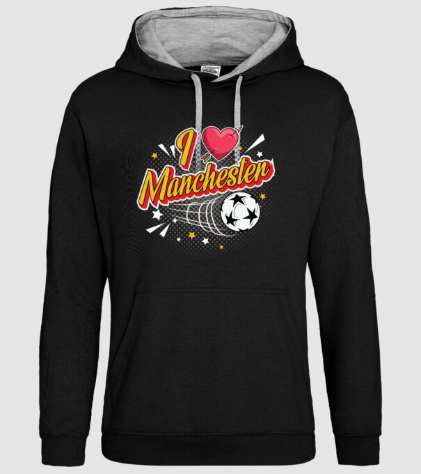 Popart Manchester model negru pe tricou