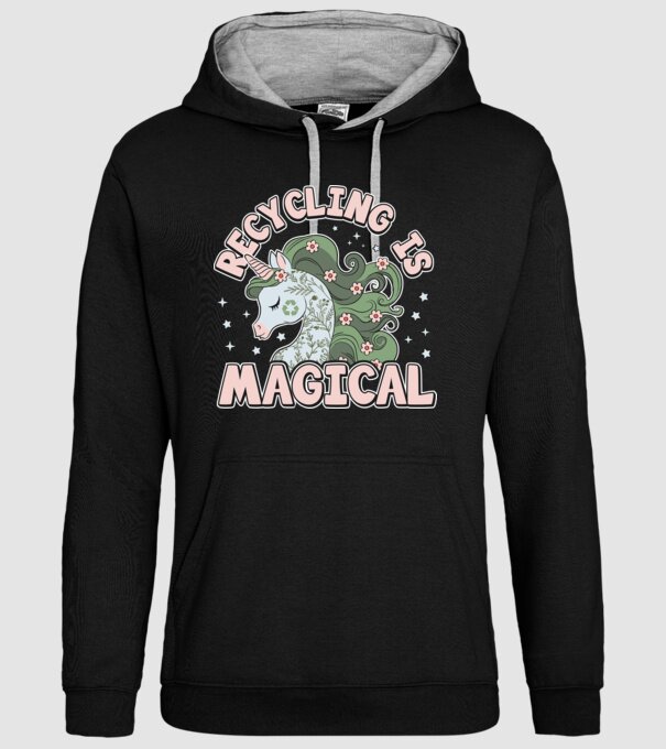 Recycling is magical model negru pe tricou