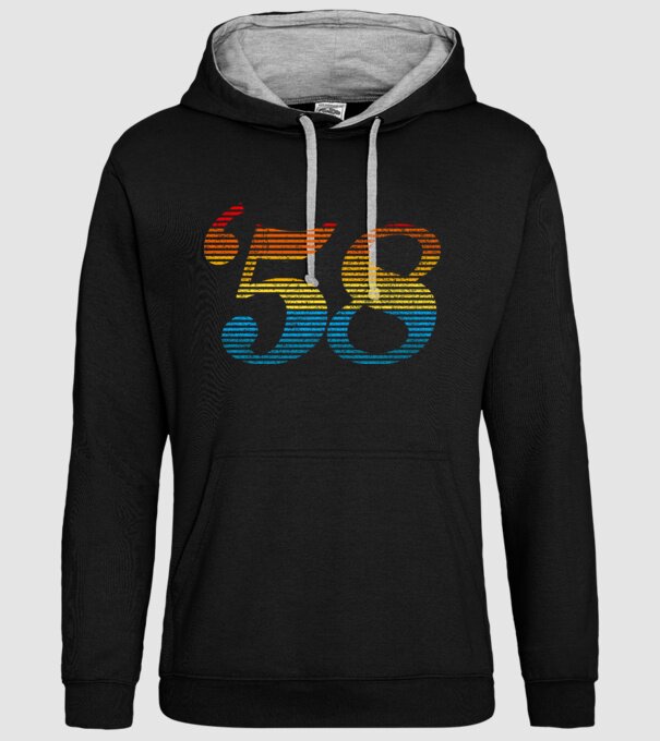 Retro Birthday 1958 model negru pe tricou