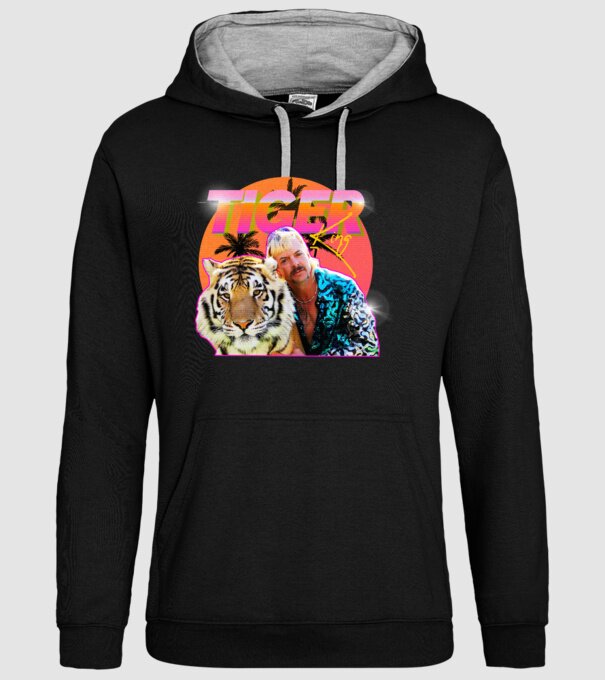 RETRO TIGER KING model negru pe tricou