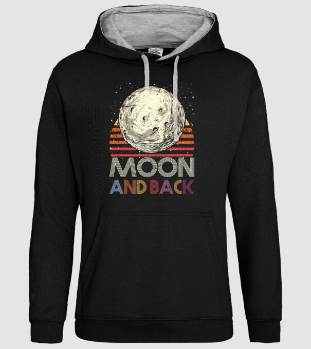Retro vintage love you to the moon and back MOON model negru pe tricou