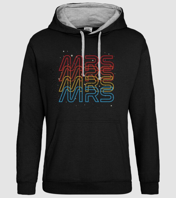 Retro vintage nasa couple mrs model negru pe tricou