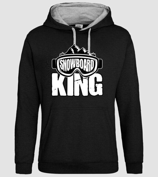 Snowboard king 01 model negru pe tricou