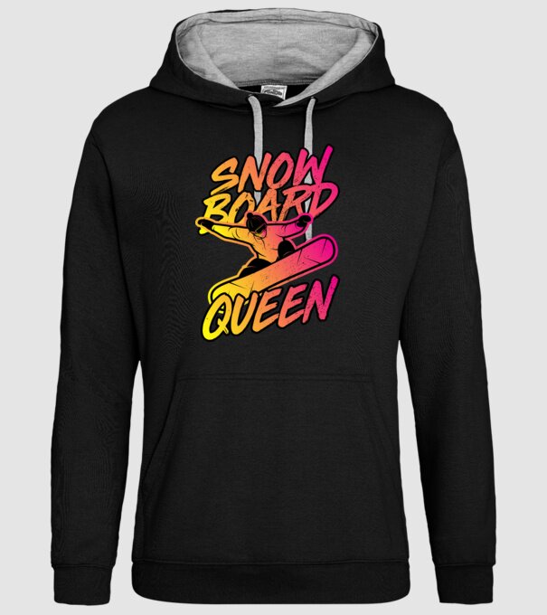 snowboard queen model negru pe tricou
