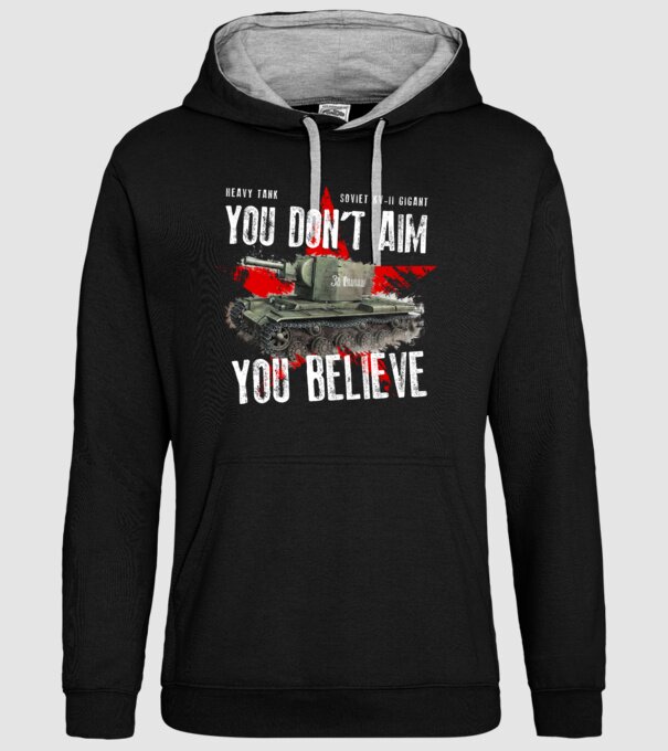 Soviet kv-II model negru pe tricou