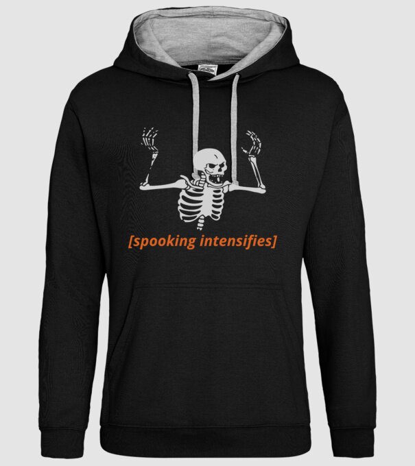 Spooking intensifies model negru pe tricou