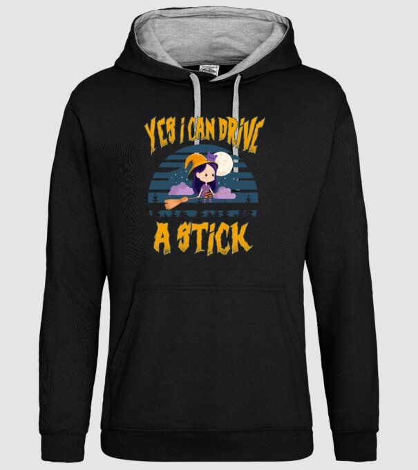 Yes, i can drive a stick model negru pe tricou