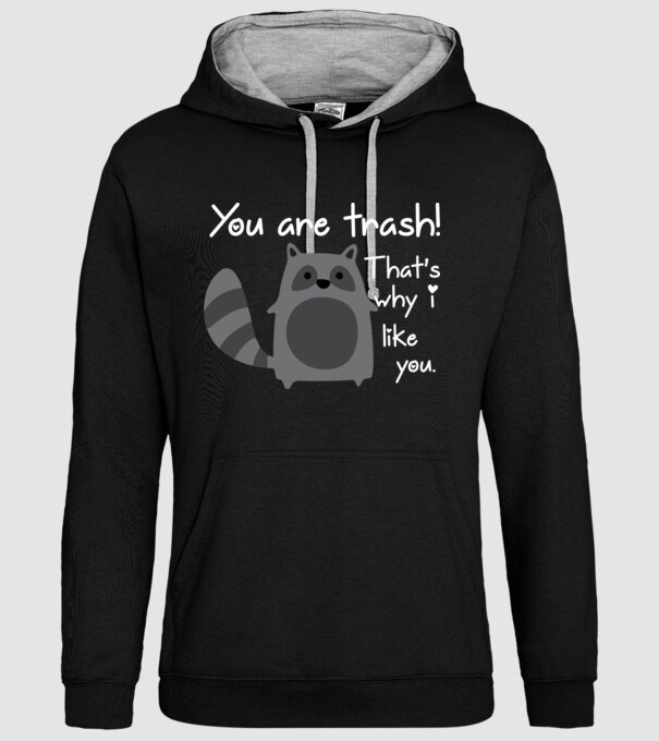 You are trash! model negru pe tricou