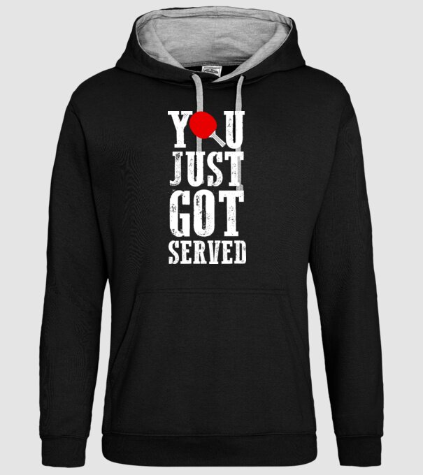 You just got served model negru pe tricou