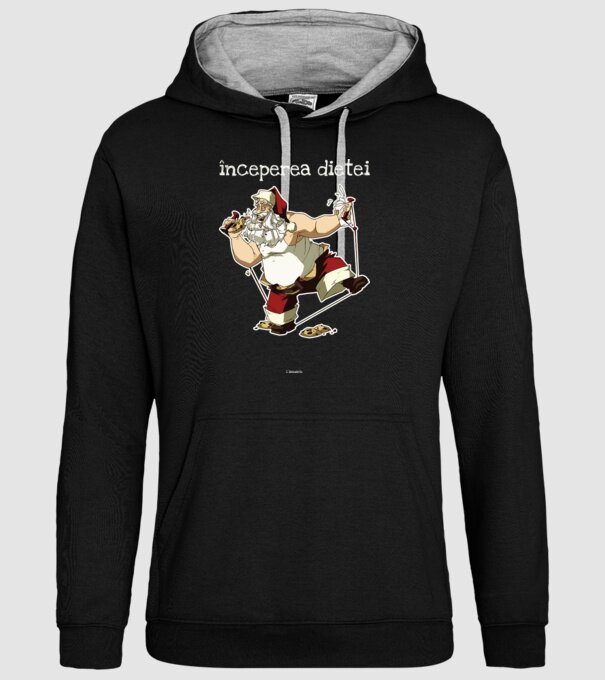 începerea dietei - 1 ianuarie model negru pe tricou