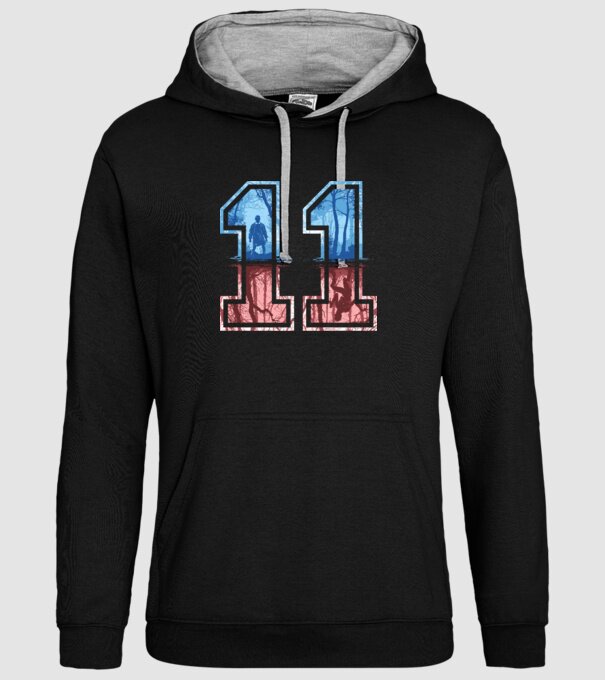 11 eleven stranger things model negru pe tricou