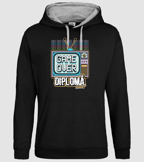Absolvire retro diplomă model negru pe tricou