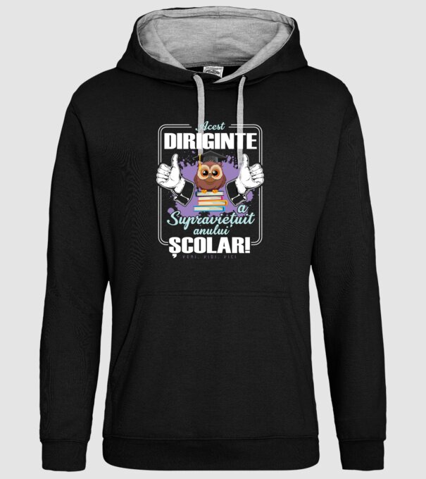 Acest diriginte a supraviețuit anului școlar! - veni, vidi, vici model negru pe tricou