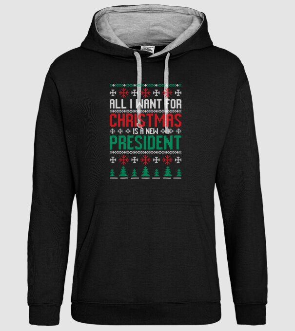 All I want for christmas model negru pe tricou