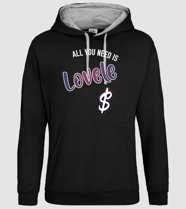 All you need is lovele model negru pe tricou