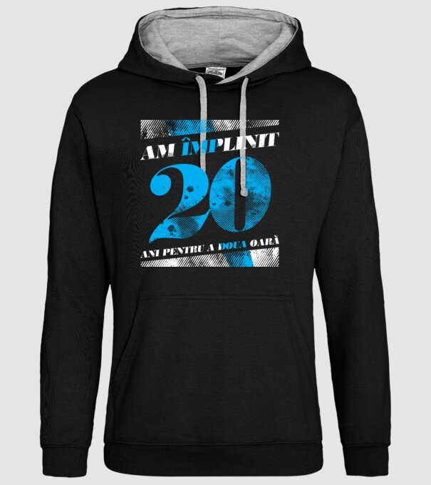 Am împlinit 20 ani pentru a doua oară model negru pe tricou