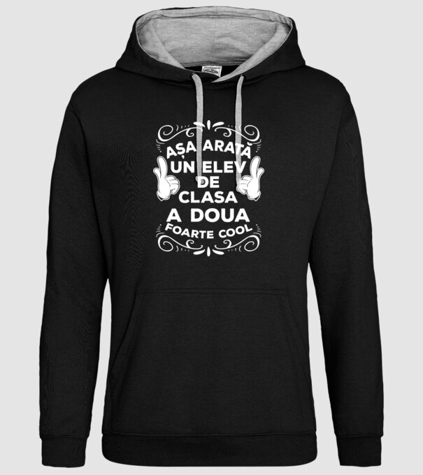 Așa arată un elev de clasa a doua foarte cool model negru pe tricou