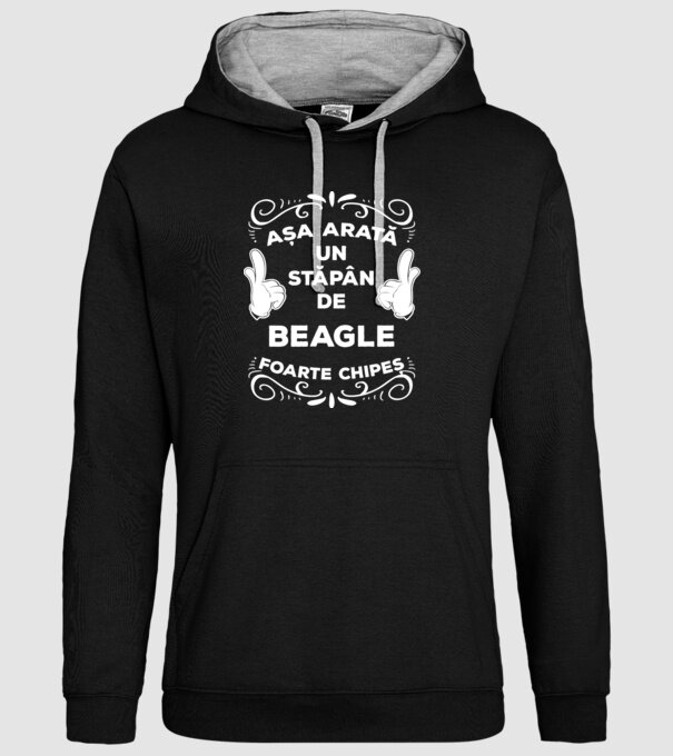 Așa arată un stăpân de Beagle foarte chipeș model negru pe tricou