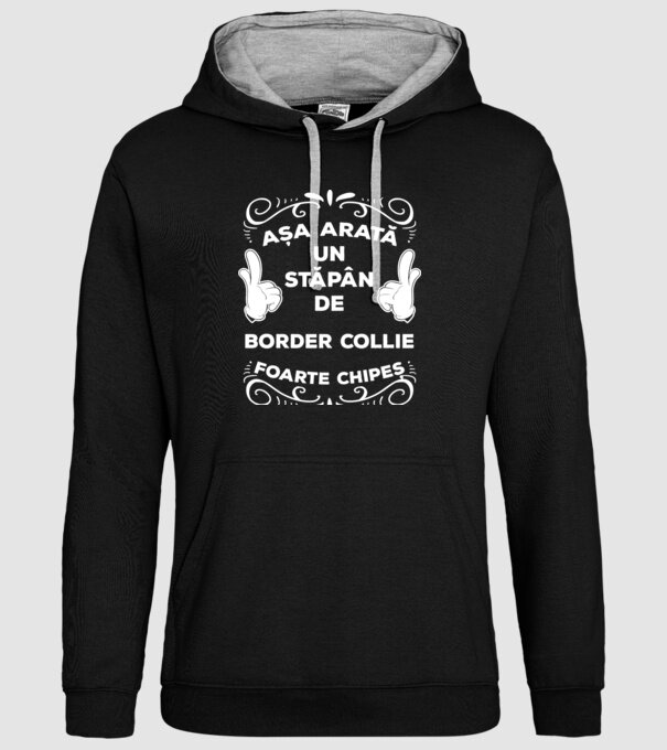 Așa arată un stăpân de Border Collie foarte chipeș model negru pe tricou