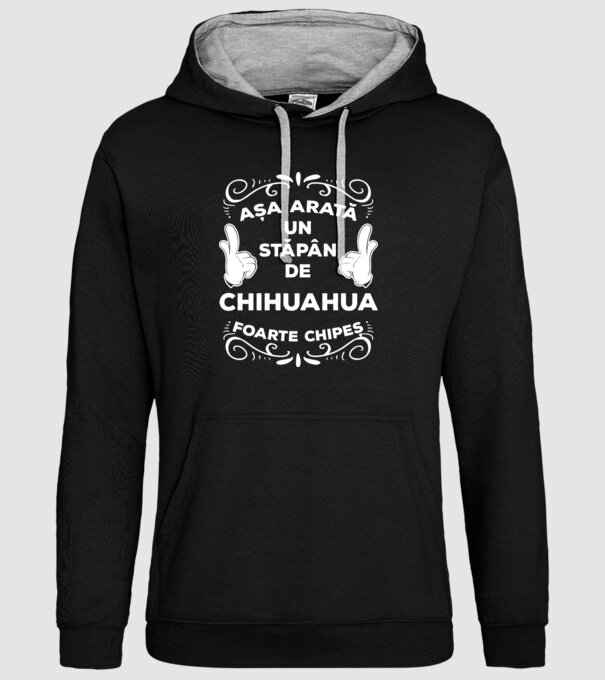Așa arată un stăpân de Chihuahua foarte chipeș model negru pe tricou
