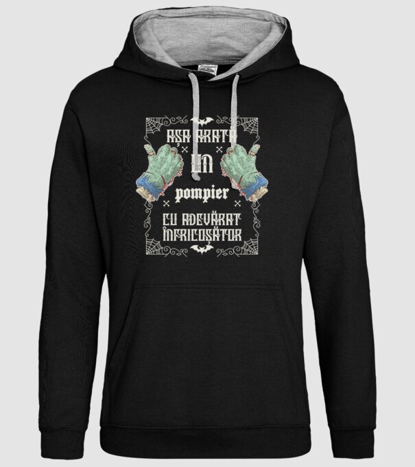 Așa arată un POMPIER cu adevărat înfricoșător model negru pe tricou