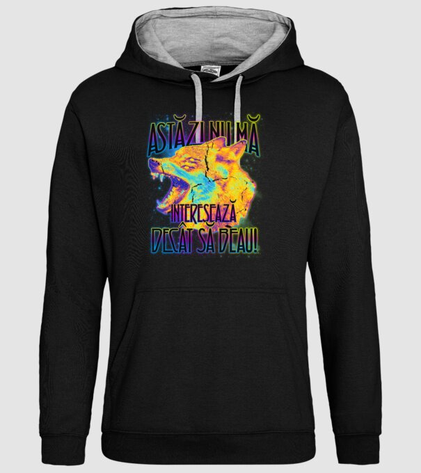 astăzi nu mă interesează decât să beau! model negru pe tricou
