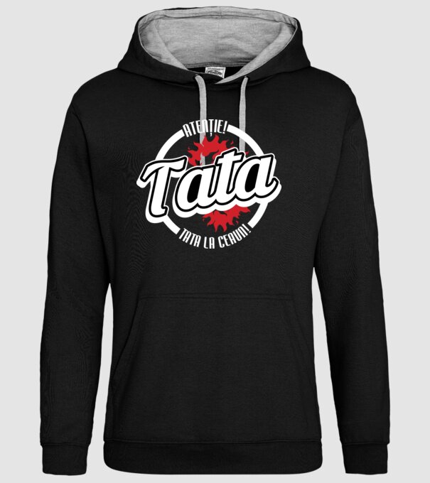 Atenție! Tata la ceaun! model negru pe tricou