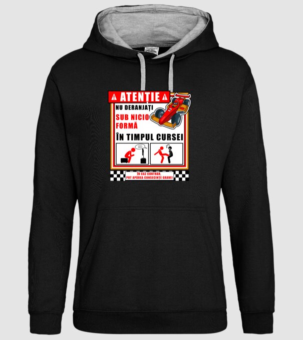 atenție model negru pe tricou