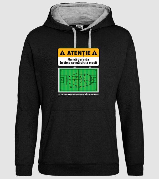 Atenție - Nu mă deranja, în timp ce mă uit la meci model negru pe tricou