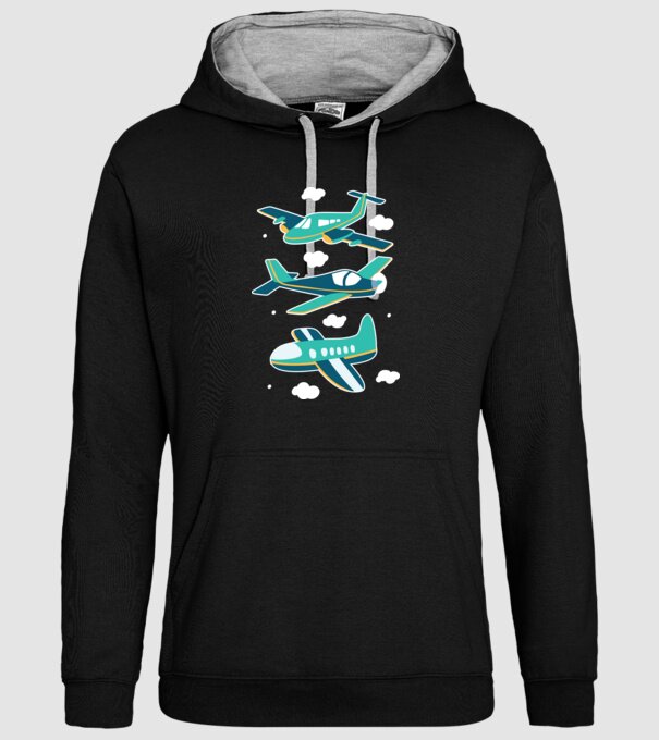 Avioane model negru pe tricou