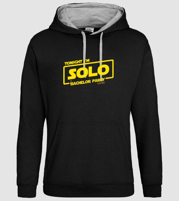 Bachelor Party Solo model negru pe tricou