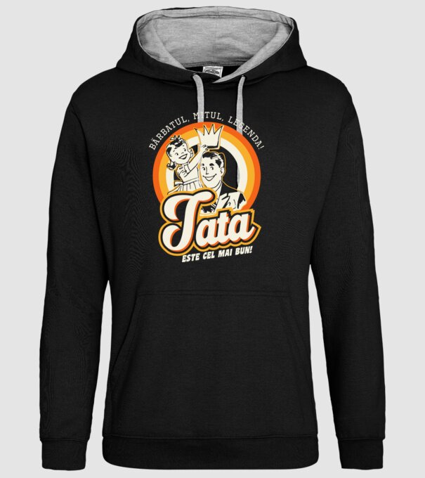 Bărbatul, mitul, legenda! Tata este cel mai bun! model negru pe tricou