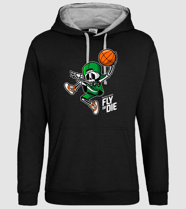Basketbone model negru pe tricou