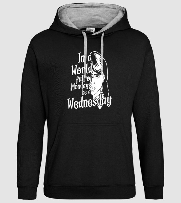  Be a Wednesday model negru pe tricou