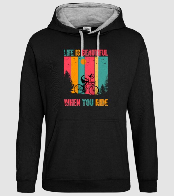 Beautiful ride model negru pe tricou