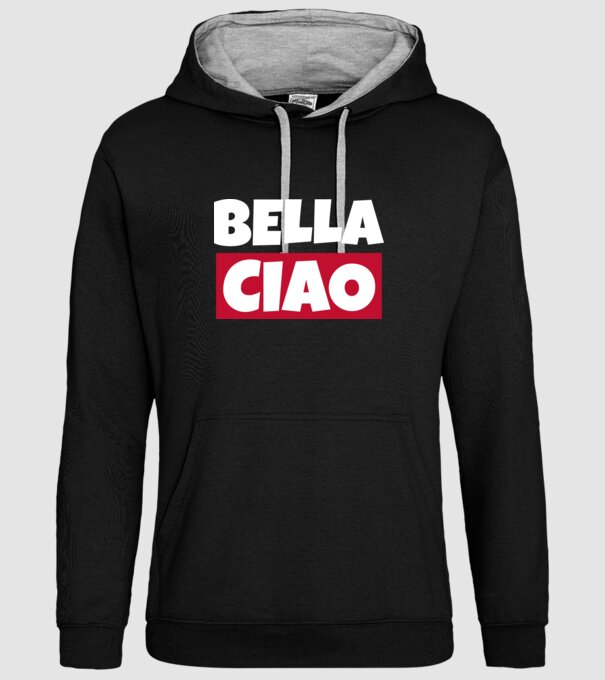 bella ciao logo model negru pe tricou