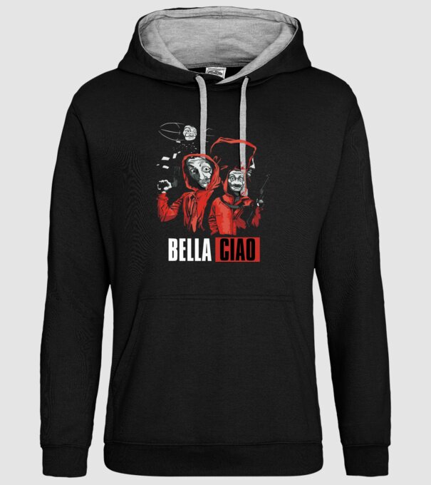 bella ciao money heist model negru pe tricou
