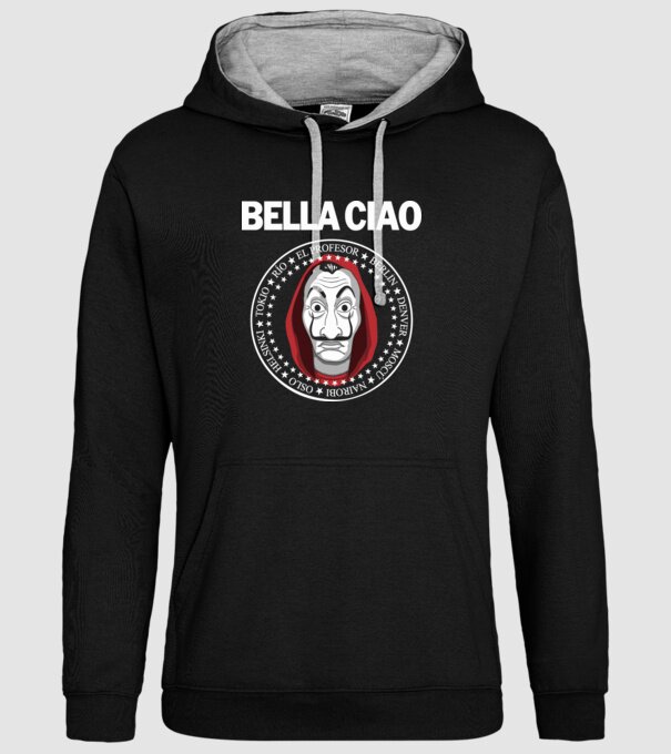 bella ciao stroke white model negru pe tricou