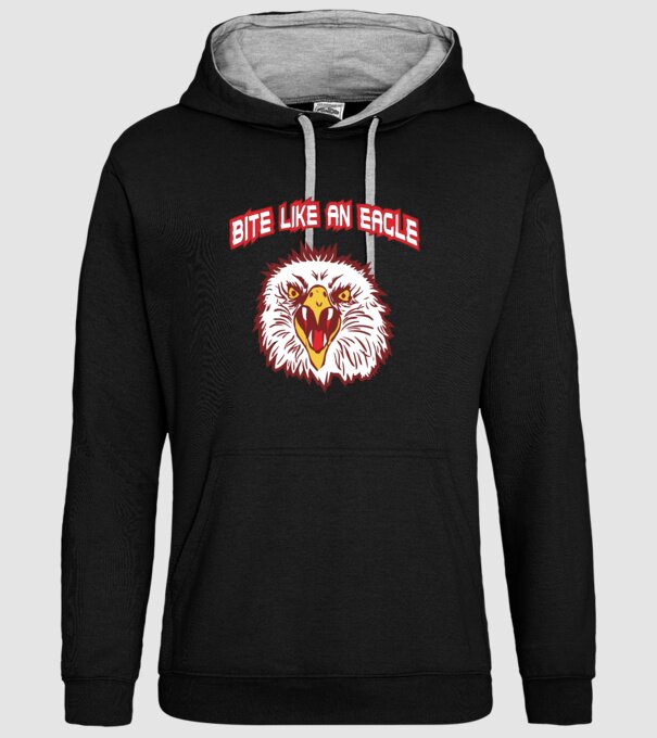 bite like an eagle cobra kai model negru pe tricou