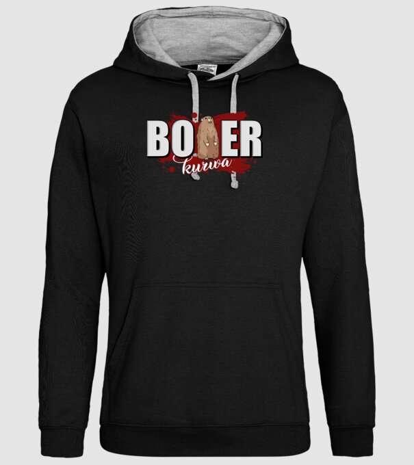 Bober Kurwa model negru pe tricou