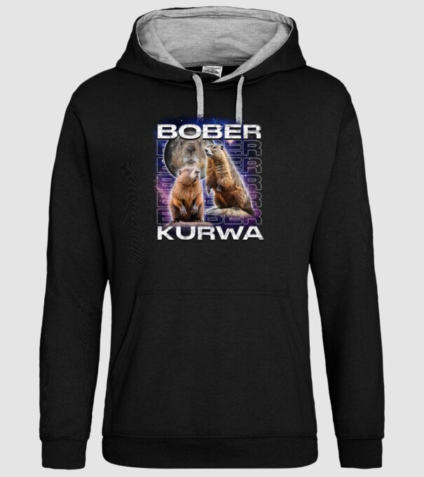 Bóber Kurwa universe model negru pe tricou