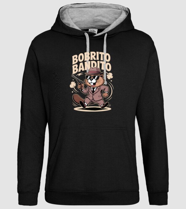 Bobrito Bandito model negru pe tricou