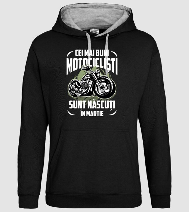 Cei mai buni motocicliști sunt născuți în Martie model negru pe tricou