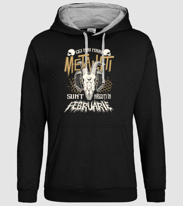 Cei mai mari metaliști sunt născuți în februarie. model negru pe tricou