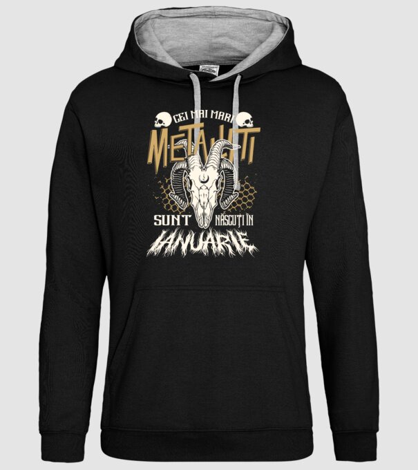 Cei mai mari metaliști sunt născuți în ianuarie. model negru pe tricou