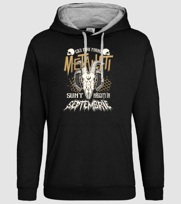 Cei mai mari metaliști sunt născuți în septembrie. model negru pe tricou