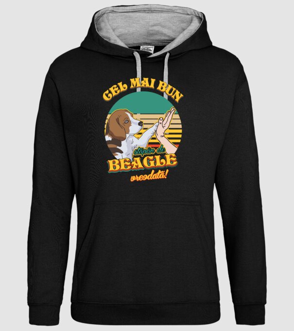 Cel mai bun stăpân de beagle vreodată! model negru pe tricou