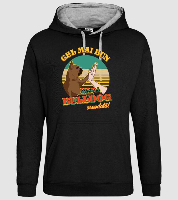 Cel mai bun stăpân de bulldog vreodată! model negru pe tricou